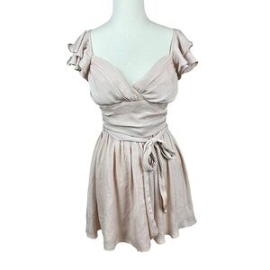 Selfie Blush ruffle mini dress